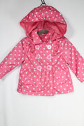 6-12m Pink Platinum Rain Coat - Pink w/Polka Dots