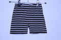 2T Pekkle Shorts - Black and White Stripes