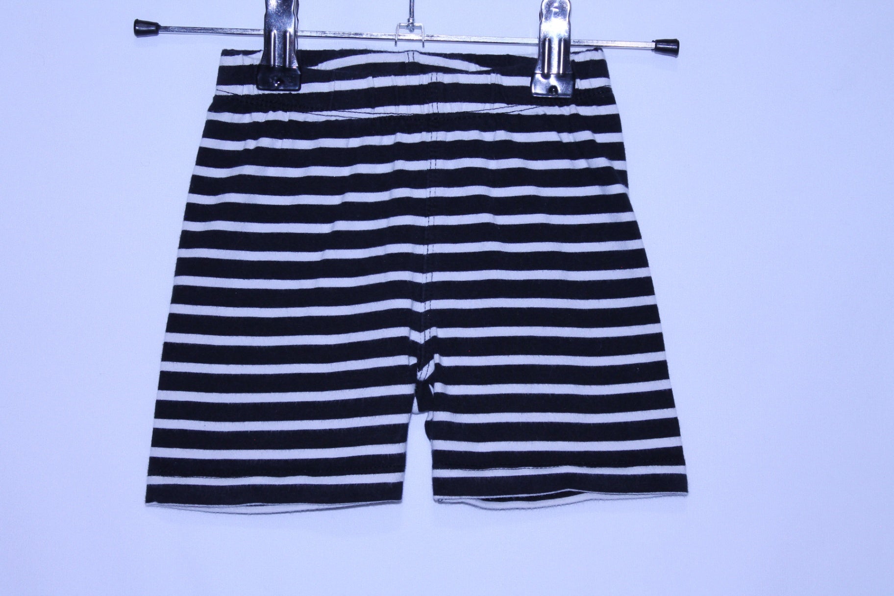 2T Pekkle Shorts - Black and White Stripes