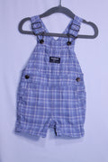 6-9m OshKosh B'gosh Shortalls - Blue Plaid
