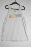 10 George Tank Top - White w/Love