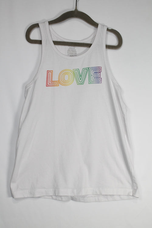 10 George Tank Top - White w/Love