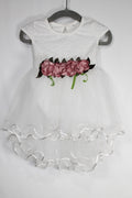 6-12m Unknown Party Dress - White/Dusty Rose Flowers