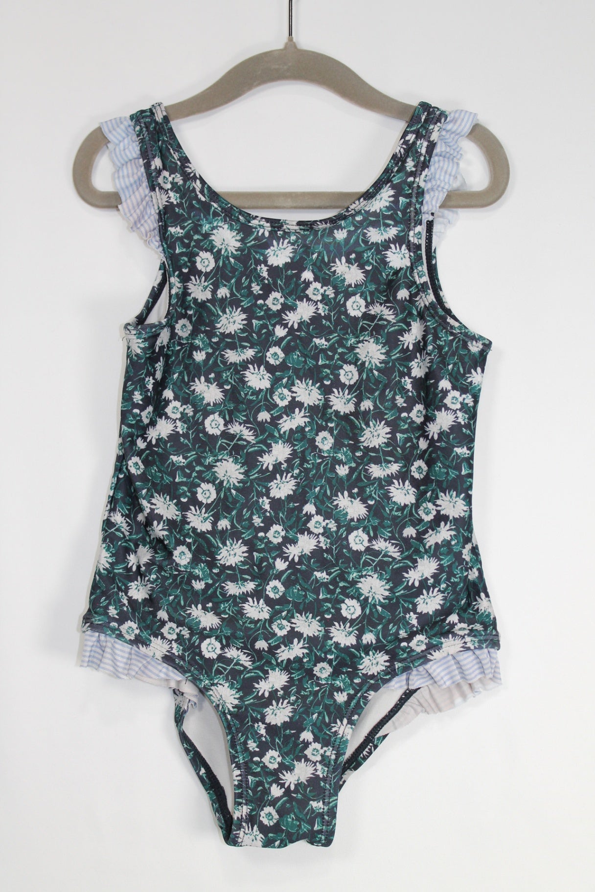 5T Joe Fresh Swimsuit - Black w/White Flowers