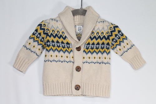 0-3m GAP Sweater - Beige/Blue/Yellow