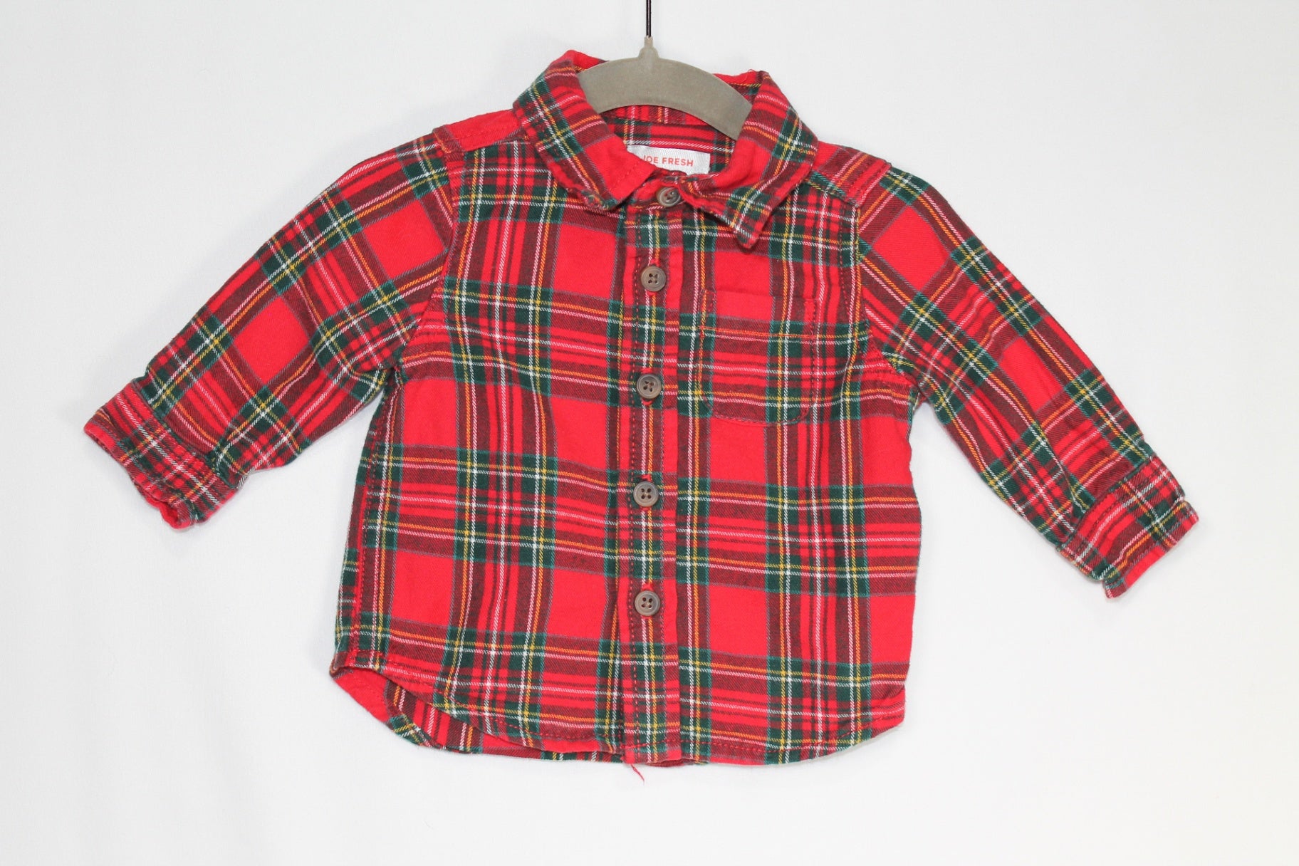 3-6m Joe Fresh Dress Shirt - Red Plaid