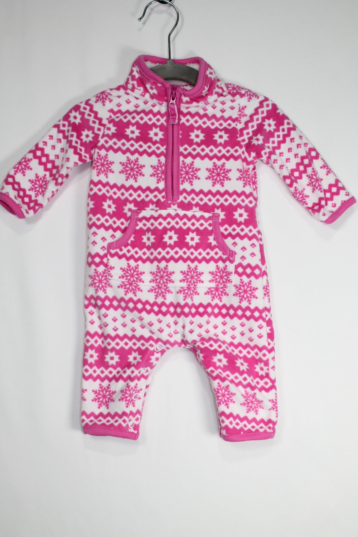 0-3m Carter's Jumpsuit - Pink w/White