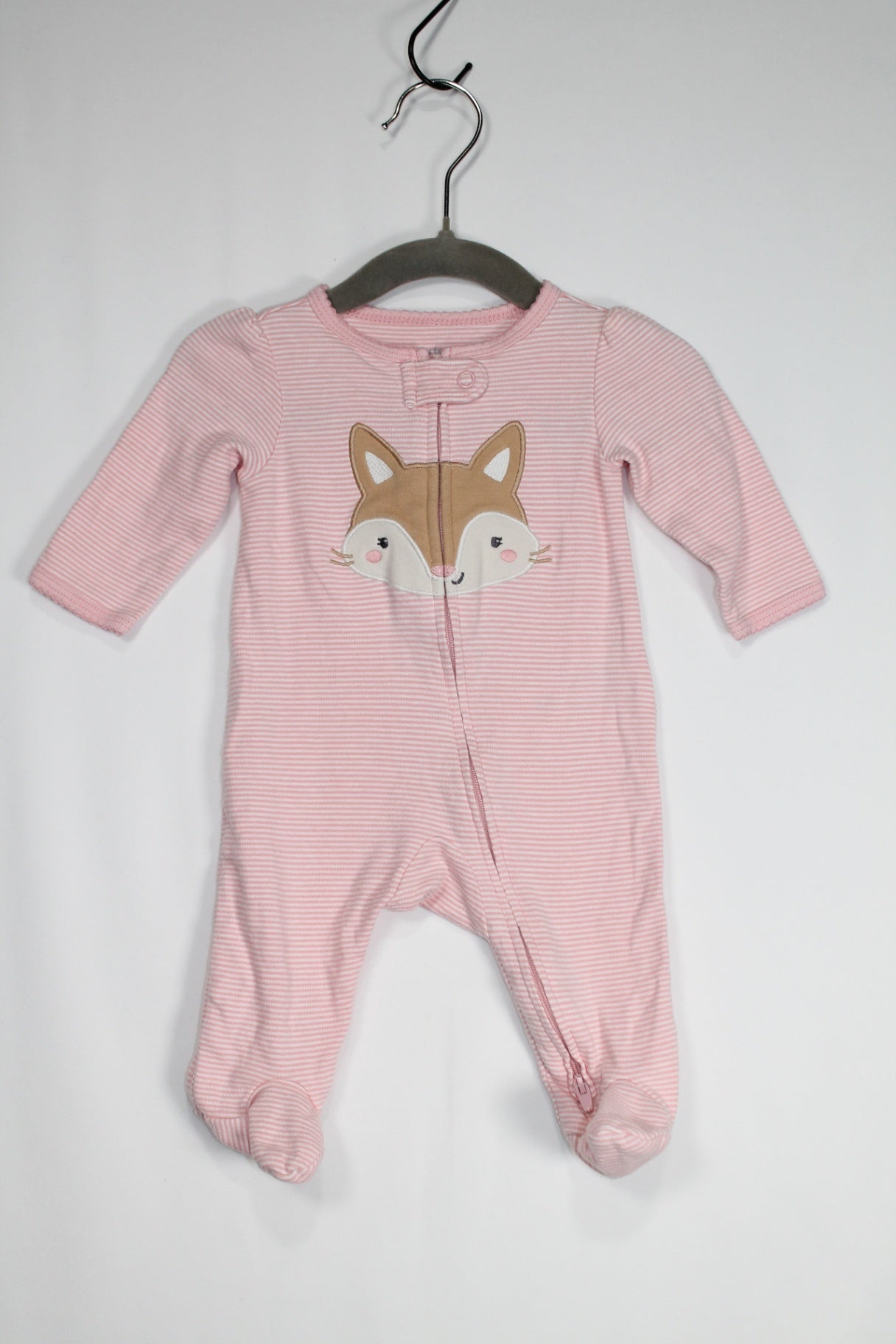 0-3m Carter's Sleeper - Pink w/Stripes