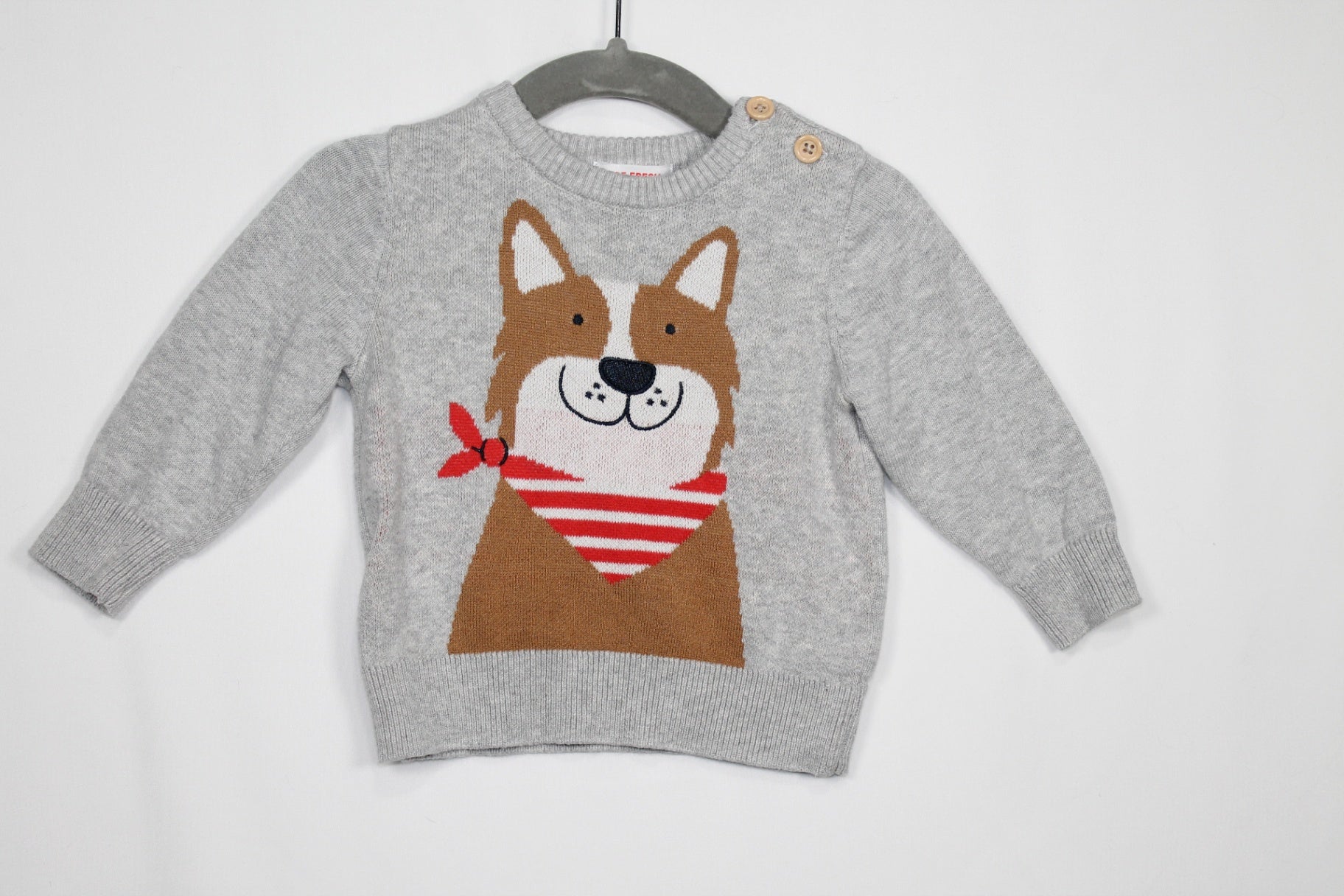 3-6m Joe Fresh Sweater - Grey w/Dog