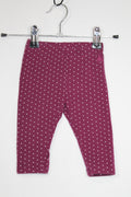 3-6m GAP Leggings - Purple w/Hearts