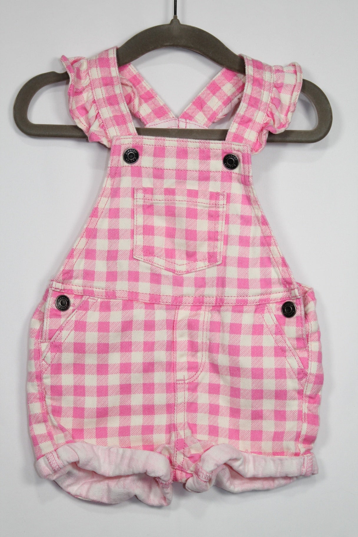 6-12m George Overalls - Pink Plaid