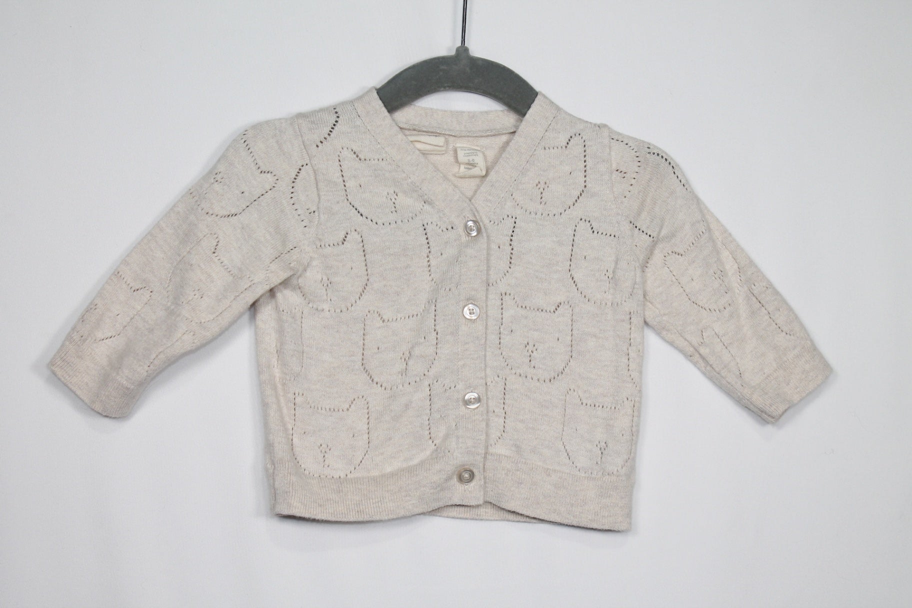 3-6m GAP Sweater - Tan w/Cats