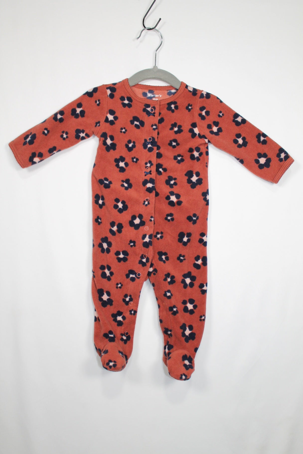 3-6m Carter's Sleeper - Brown w/Leopard Print