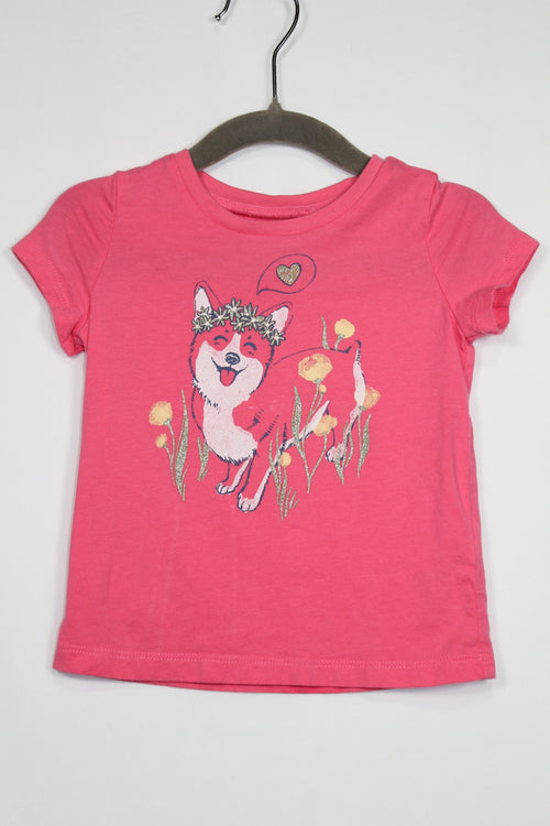 12-18m OshKosh B'gosh T-Shirt - Pink w/Dog