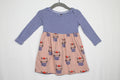12-18m Tea Dress - Blue Stripes w/Cats
