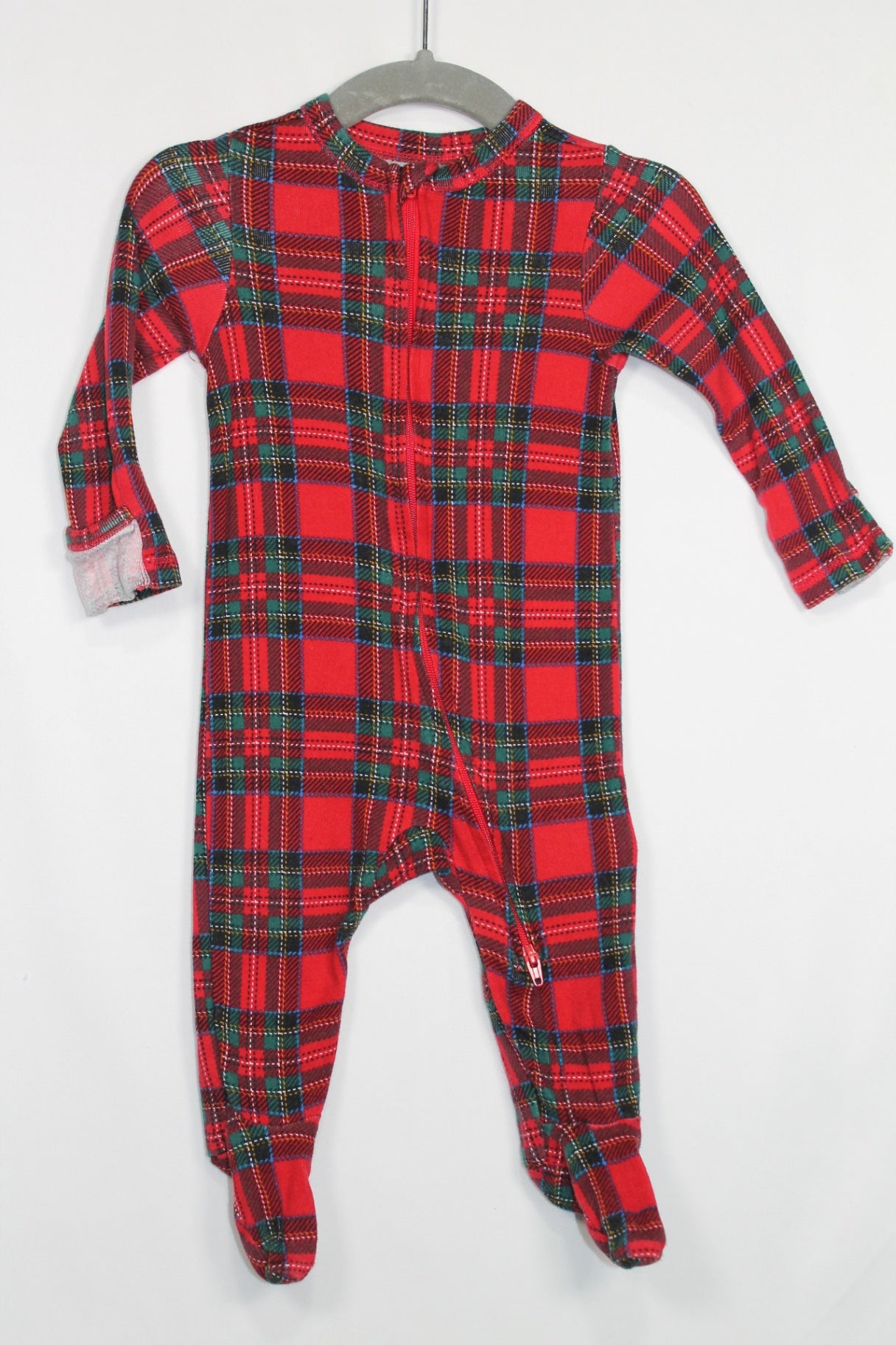 3-6m Old Navy Sleeper - Red Plaid