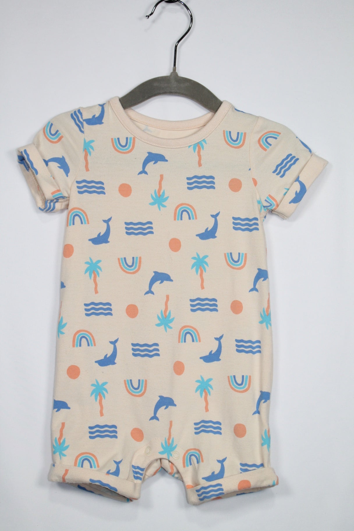 6-9m Cat & Jack Romper - Yellow w/Beach