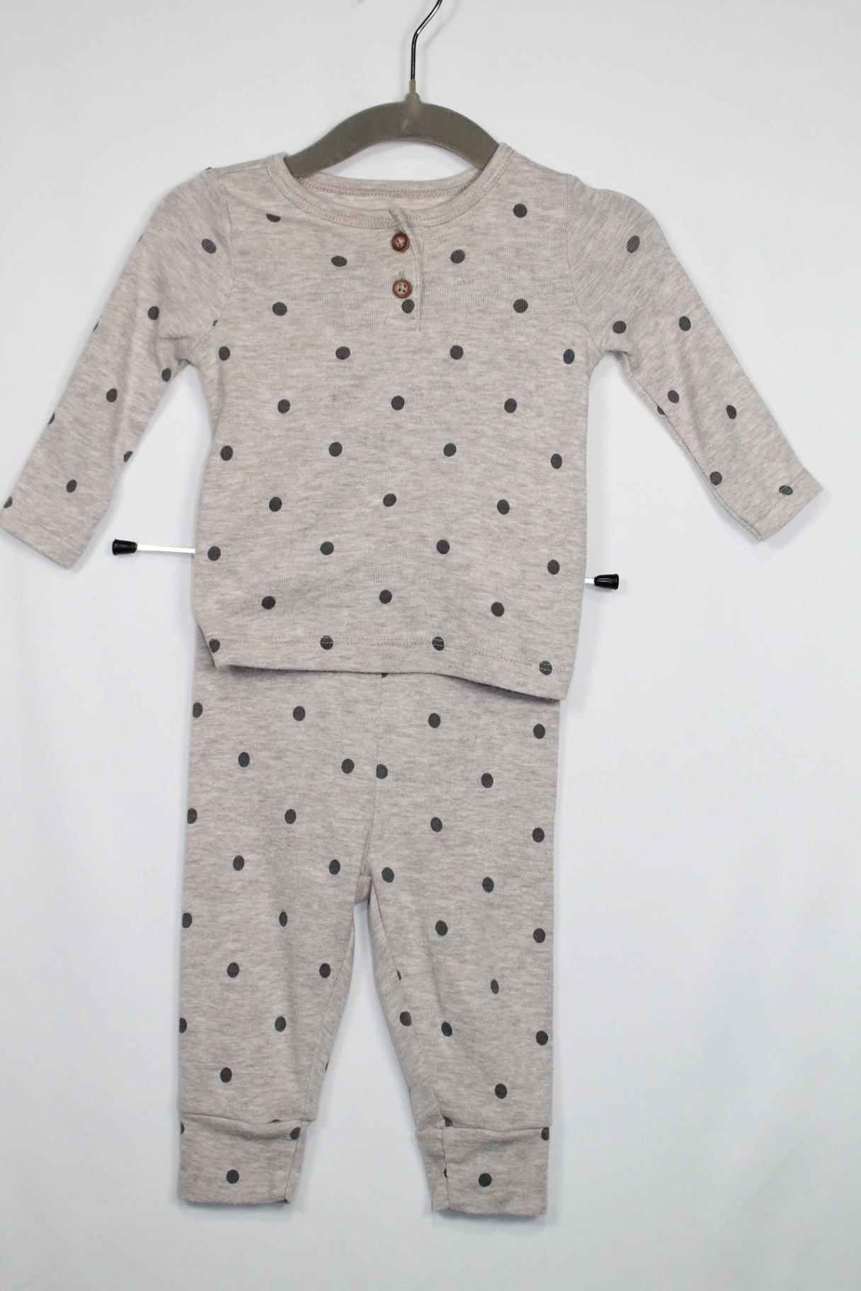 3-6m Carter's 2-Piece Set: Shirt and Pants - Tan w/Dots