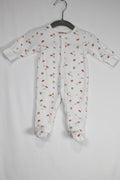 0-3m Rabbit and Bear Sleeper - White w/Leaves