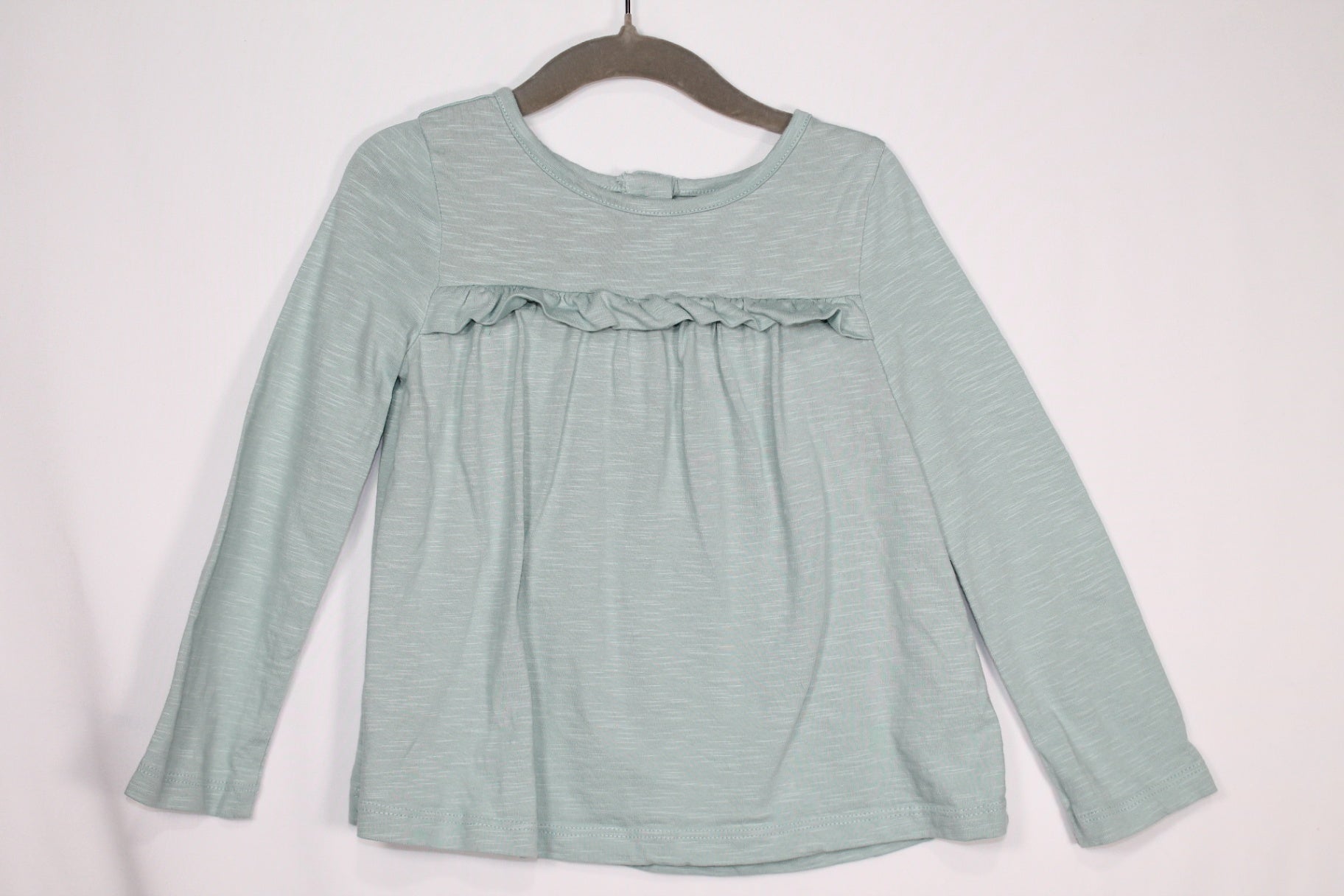 3T Haute Hippie Long Sleeve Shirt - Teal w/Ruffle