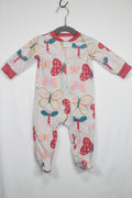 3-6m Carter's Sleeper - Grey w/Butterflies