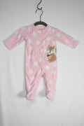 0-3m Carter's Sleeper - Pink w/Polka Dots