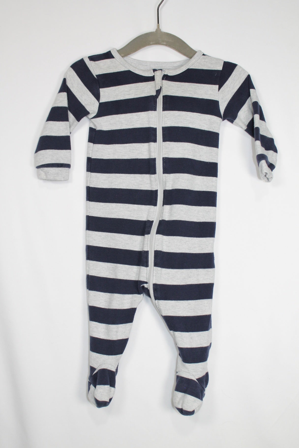 3-6m Petit Lem Sleeper - Grey and Navy