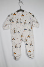 0-3m Bout'chou Sleeper - Grey w/Butt Flap