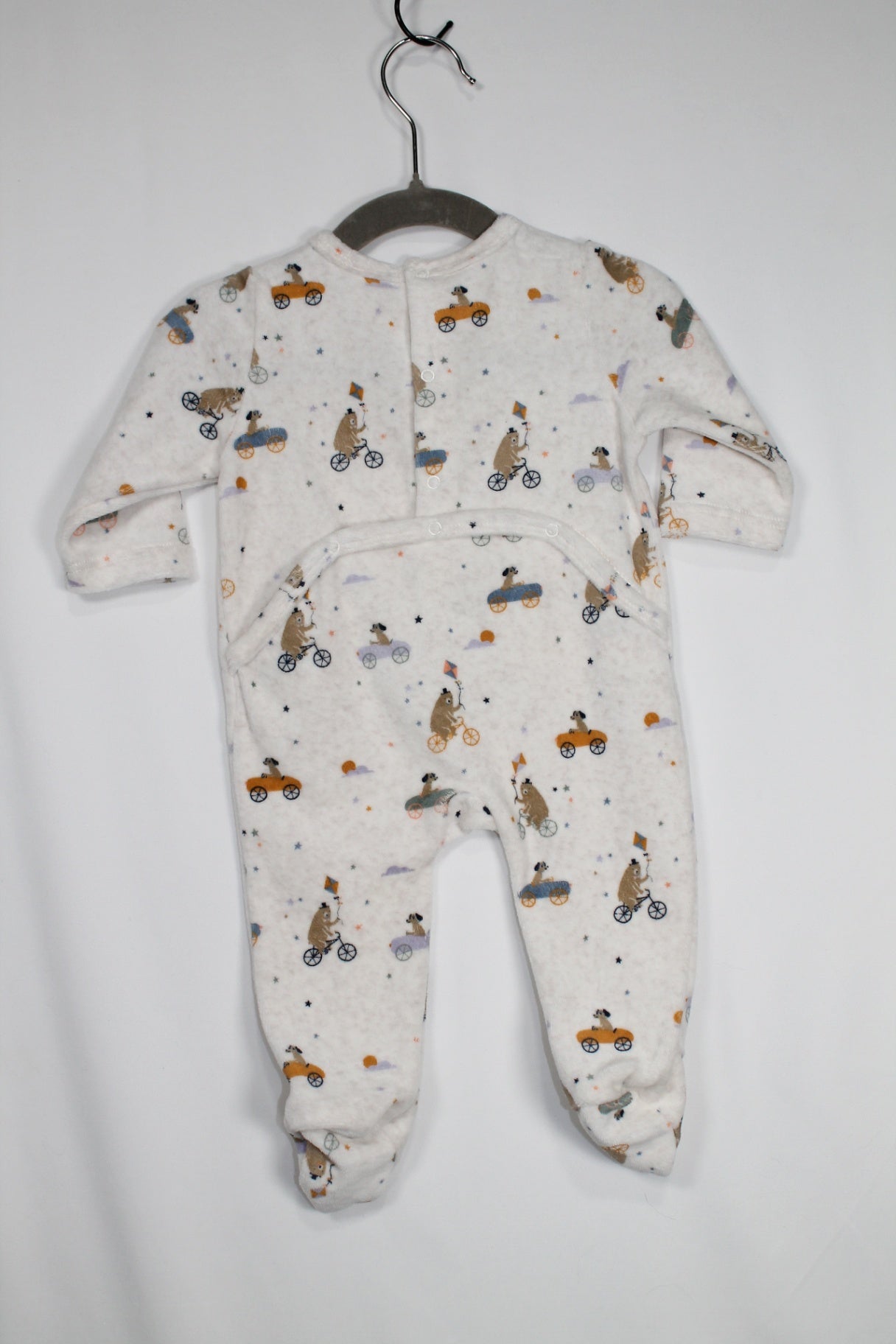 0-3m Bout'chou Sleeper - Grey w/Butt Flap