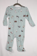6-9m George Sleeper - Aqua w/Farm Animals
