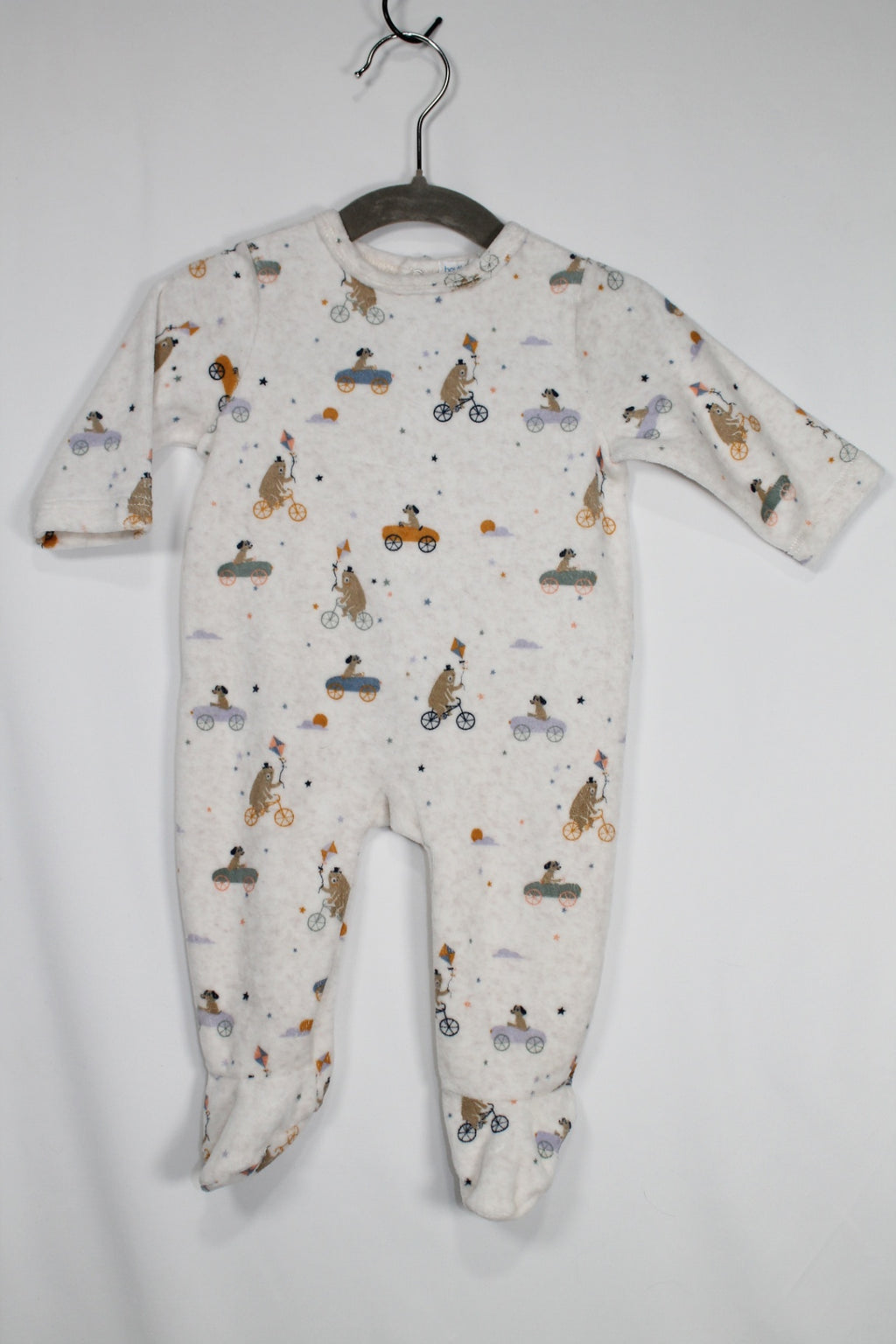 0-3m Bout'chou Sleeper - Grey w/Butt Flap