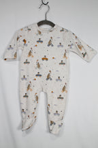 0-3m Bout'chou Sleeper - Grey w/Butt Flap