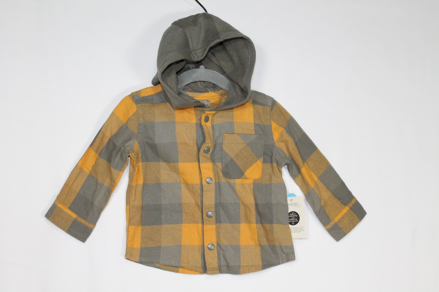 6-12m George Long Sleeve Shirt - Olive Green and Mustard