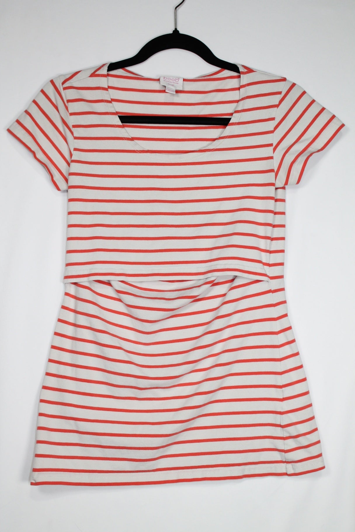 S/P boob Maternity T-Shirt - Cream w/Stripes