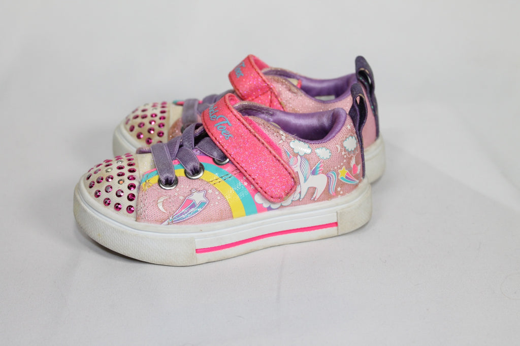 5T Twinkle Toes Sneakers - Girly Colours + Light Up!