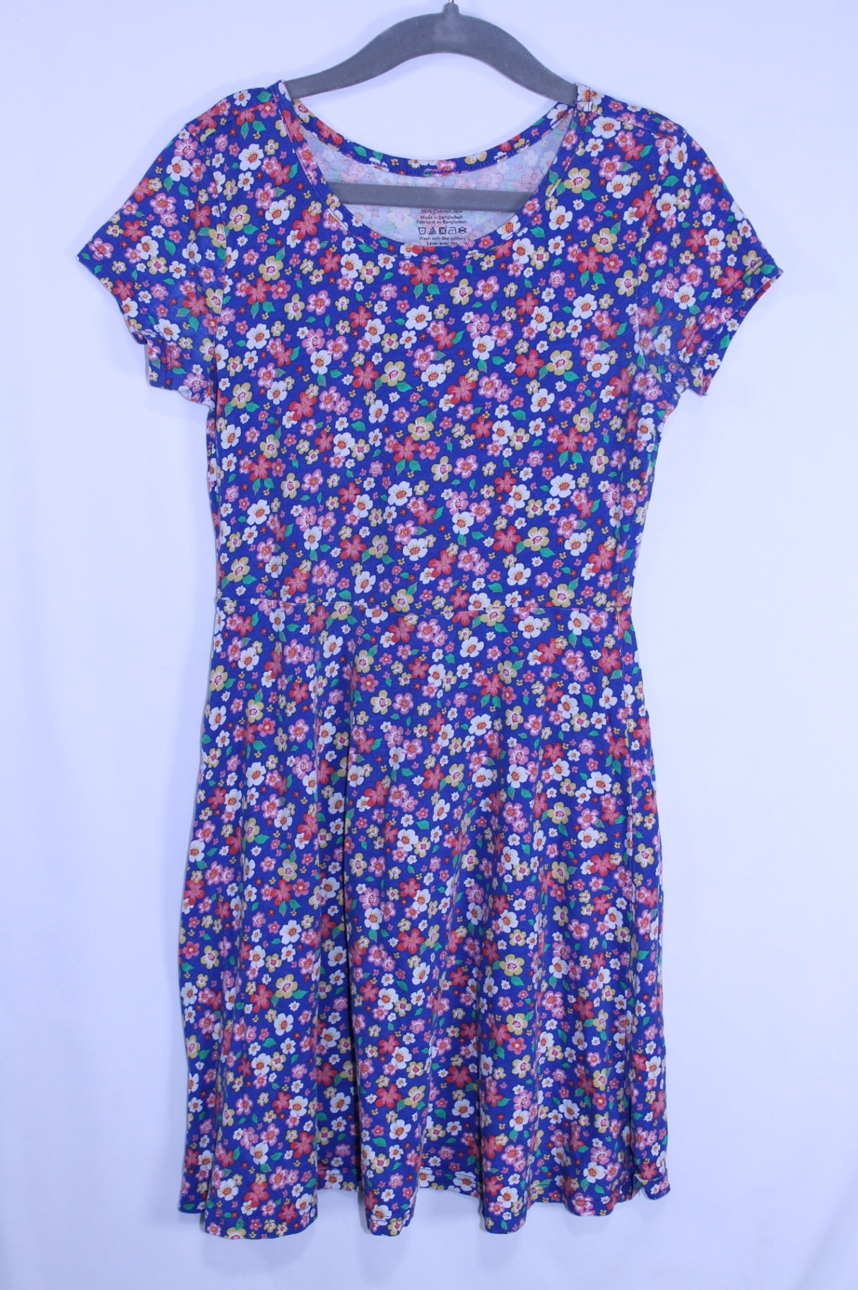 7/8Y George Dress - Blue w/Floral