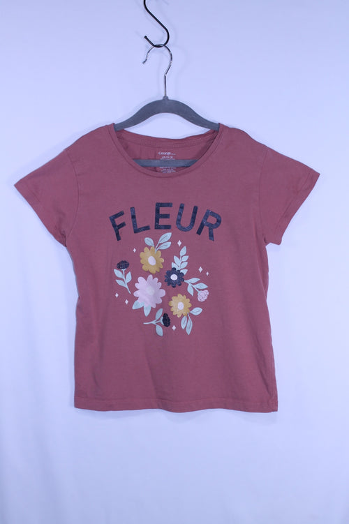 10/12Y George T-Shirt - Orange Floral