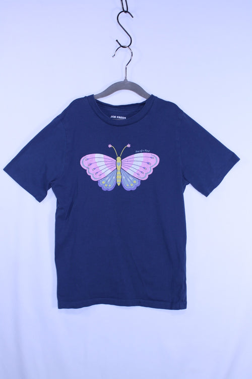 10/12Y Joe Fresh T-Shirt - Blue w/Butterfly