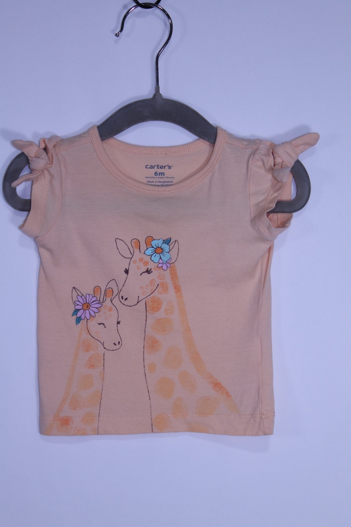 3-6m Carter's T-Shirt - Orange w/Giraffe