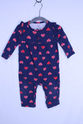 6-9m Carter's Romper - Navy w/Hearts