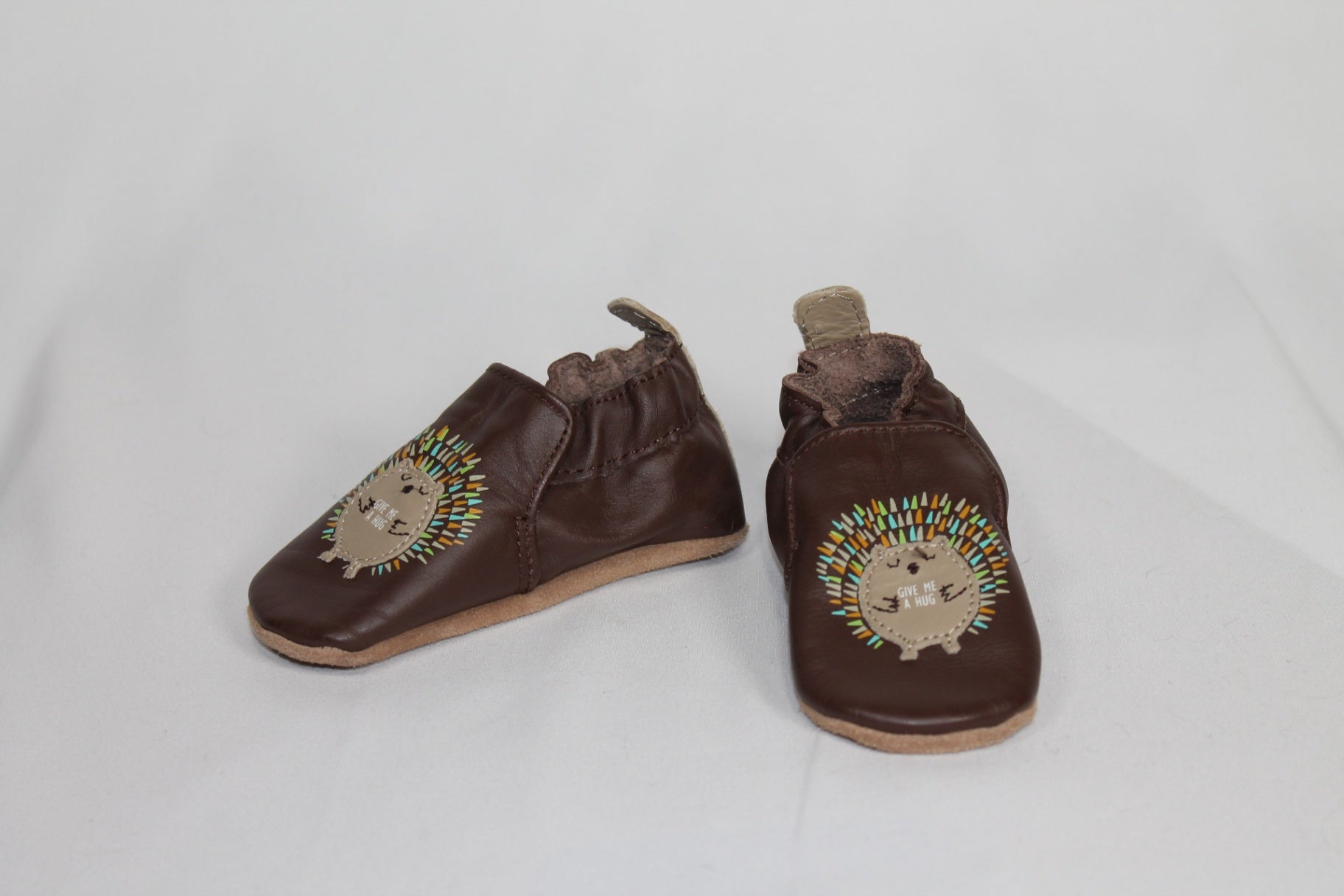 0-6m - Shoes Robeez Baby Shoes - Brown w/Hedgehog