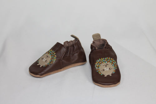 0-6m - Shoes Robeez Baby Shoes - Brown w/Hedgehog