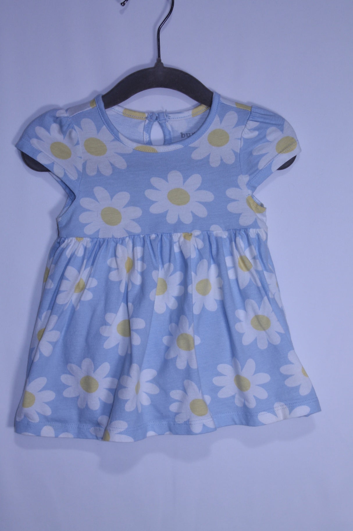 6-9m Baby Bundles Bodysuit Dress - Blue Daisy