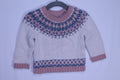 6-9m Little Planet Sweater - Cream w/Pink and Blue