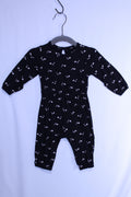 3-6m Old Navy Jumpsuit - Black w/White Hearts