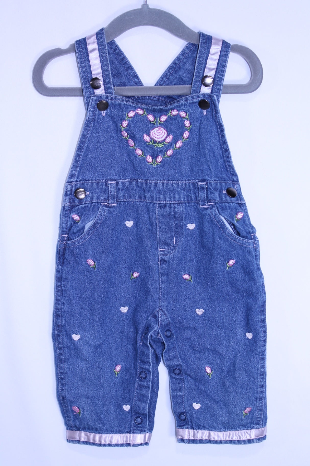3-6m Unknown Overalls - Blue Floral