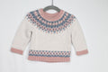 6-9m Little Planet Sweater - Cream w/Pink and Blue