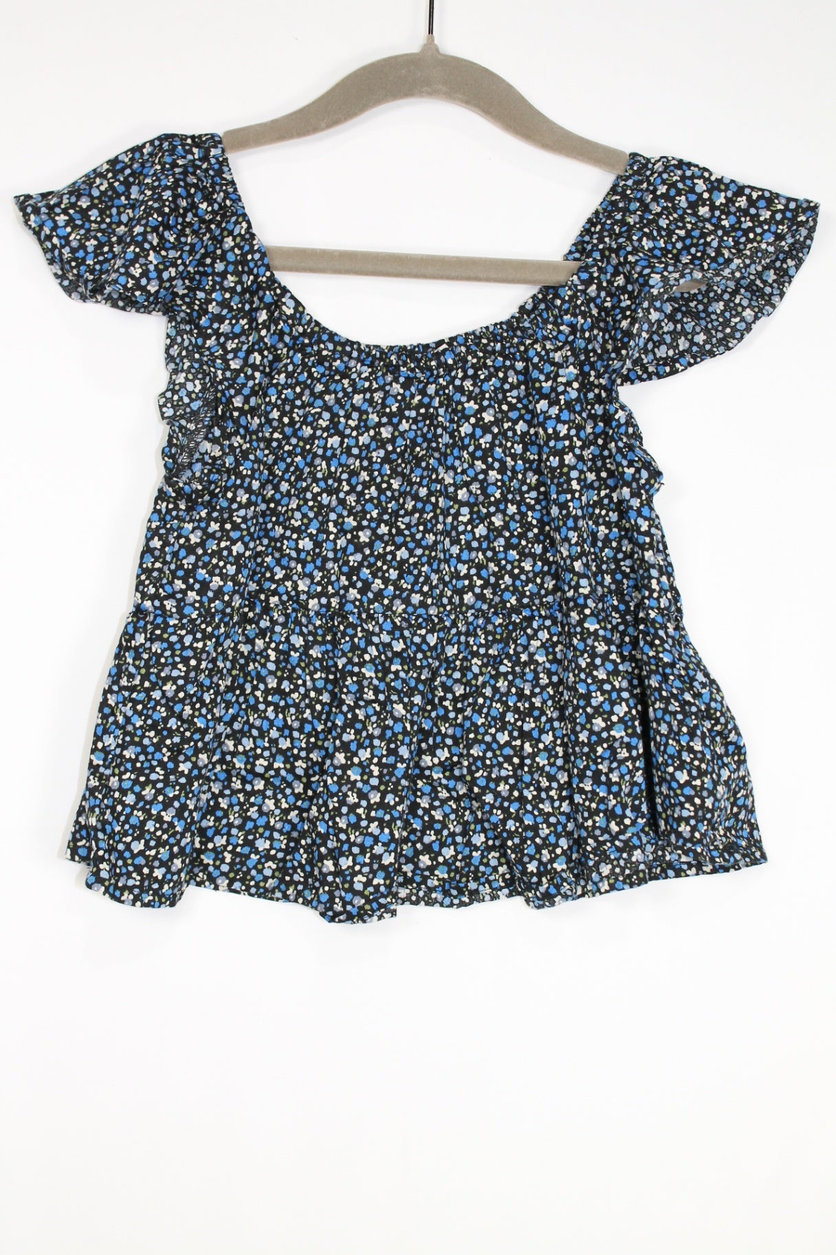 6/7Y GAP Crop-Top - Black Floral