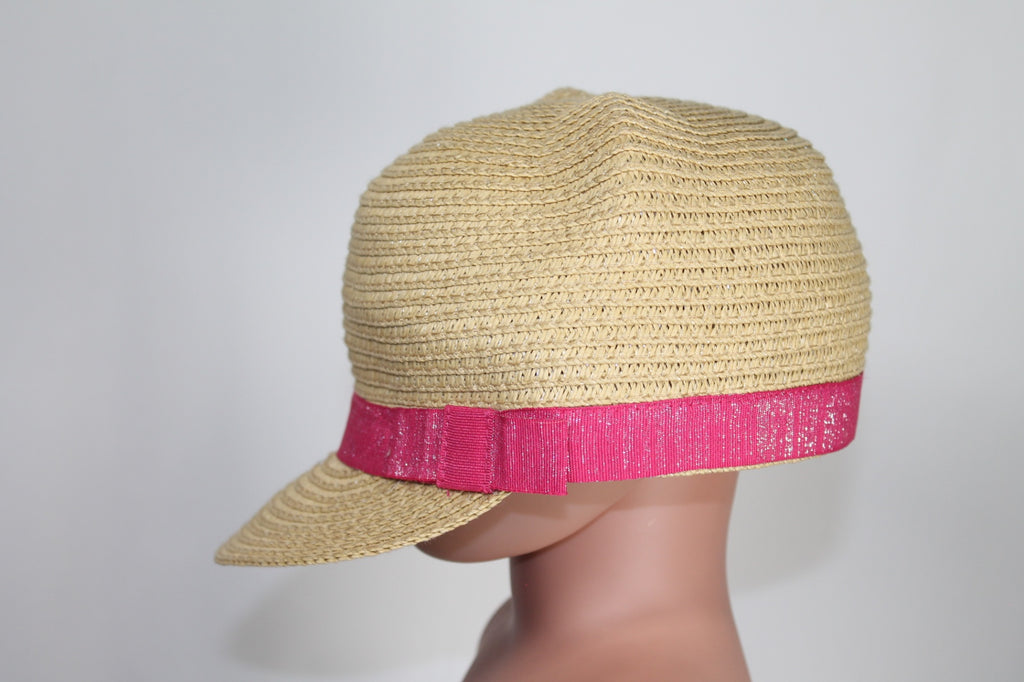 5/7Y Joe Fresh Sun Hat - Straw w/Pink