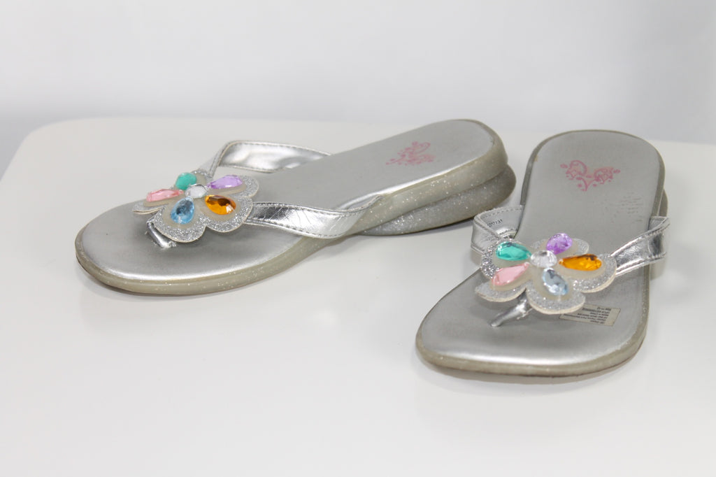 11/12K Disney Sandals - Silver w/Gems